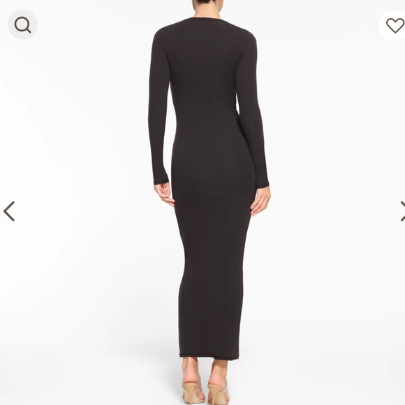 SKIMS Fits Everybody Crew Neck Maxi Dress ONYX Black NWT Size Medium - Picture 3 of 9